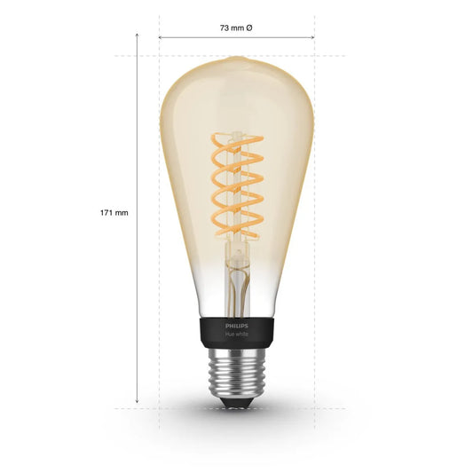 Крушки и Ламп Philips by Signify PHILIPS HueW 7W Fil ST72 EUR E27