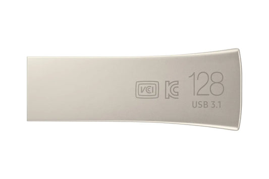 Памет USB Samsung BAR Plus USB Type-A 128GB 400 MB/s read 110 MB/s write resistant USB 3.1 Champagne Silver with key ring