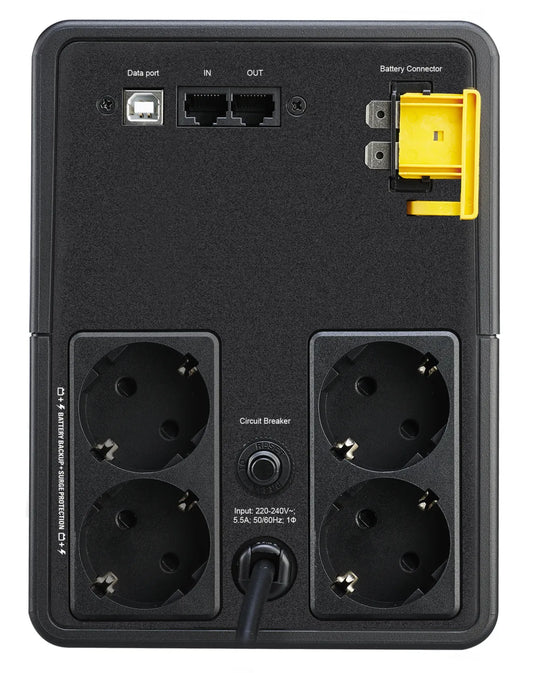 Line Interactive UPS тип кула APC Back-UPS BX Series BX1200MI-GR UPS AC 230V 650Watt 1200VA 9Ah output connectors 4