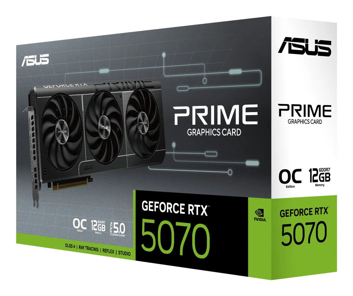 Графична карта за настолни компютри ASUS PRIME GeForce RTX 5070 12GB GDDR7 OC Edition