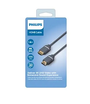 PHILIPS HDMI cable 4K 60 Hz 1.5m Ultra HD 18 Gbps High Speed 30 AWG