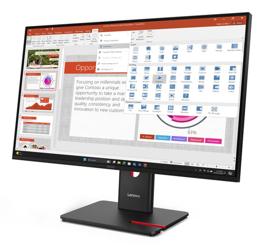 Бизнес монитор Lenovo ThinkVision T27-40 27inch IPS 16:9 1920x1080 100Hz 250cd/m2 1500:1 4ms 1xHDMI 1.4 1xDP 1.2 1xVGA USB-HUB 99 sRGB 3y