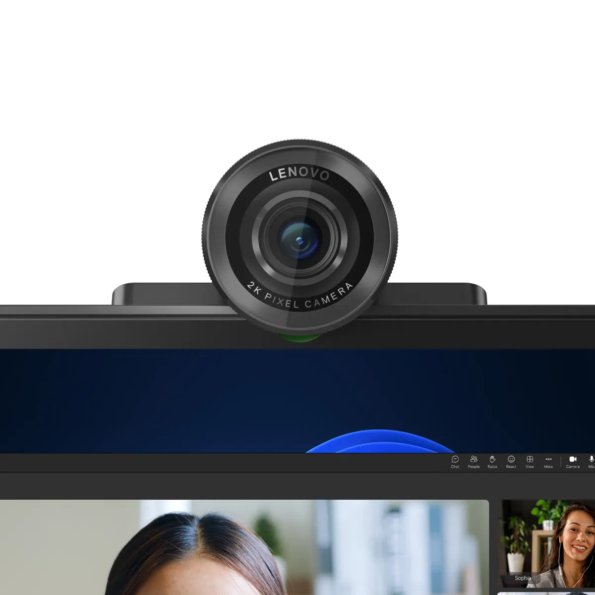 Уебкамера Lenovo QHD Webcam 2K Adjustable FOV90/78/65 Directional Microphone AutoFocus HDR AI Framing/Face USB-C/A 1.5m Detachable Cable