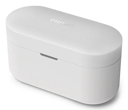PHILIPS True Wireless Earbuds IPX4 Make calls using a single earbud Up to 24 hours play time white