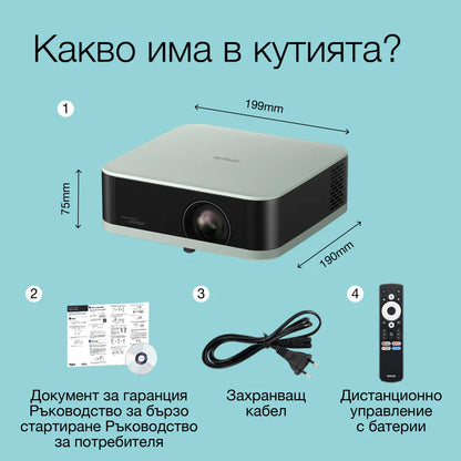 Бизнес проектор Epson Lifestudio POP Projector 700lm EF-61G Ice Green