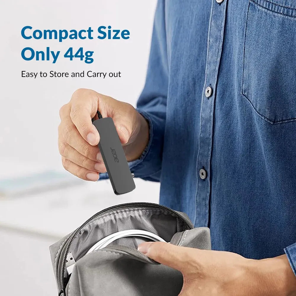 USB хъбове Acer 5in1 TYPE C DONGLE 3x USB 3.0 5Gbps 1x HDMI 4K 1x TYPE C 100W PD