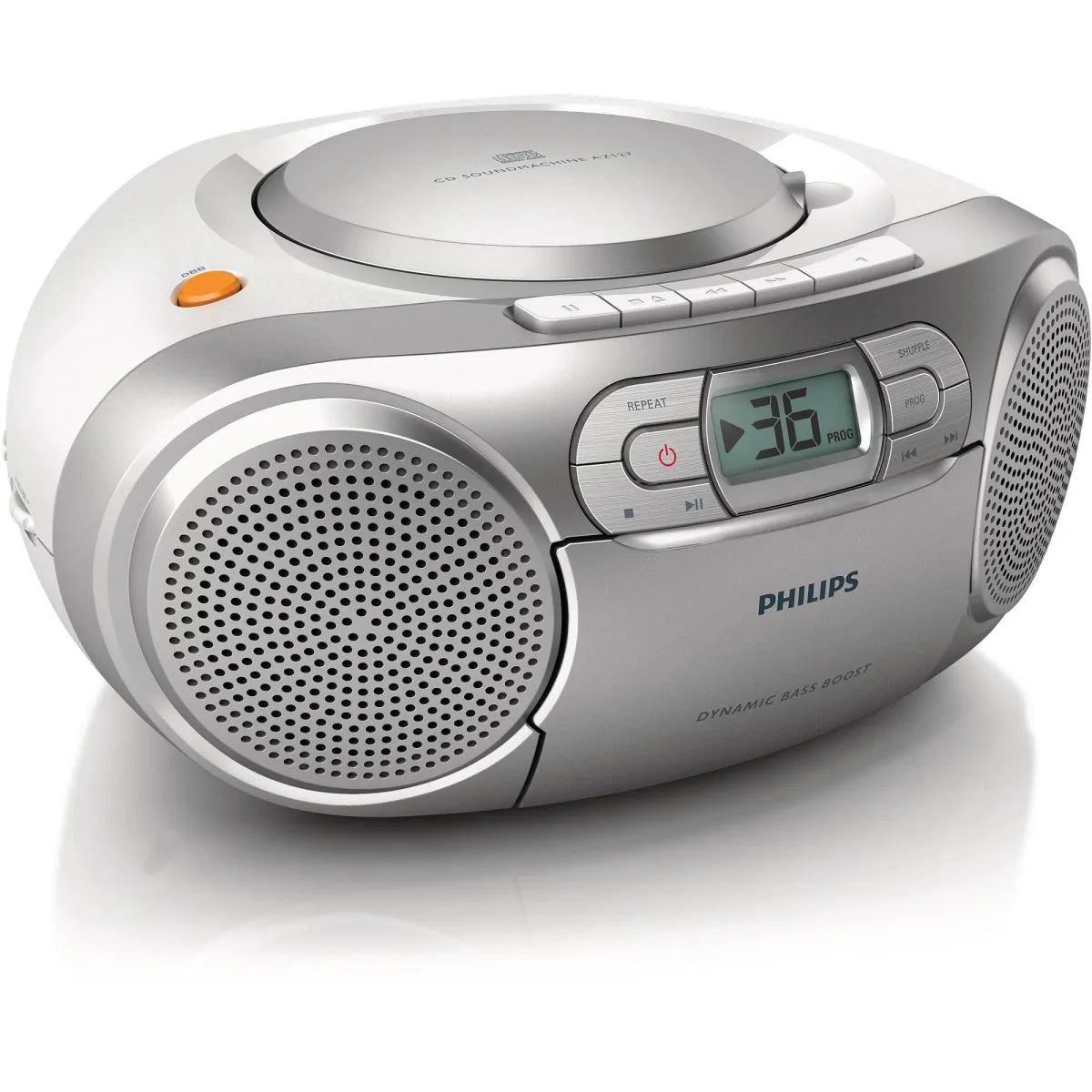 Philips CD Soundmachine, cassette, MP3-link, FM, 2 x 1 W RMS, Audio-In (3.5 mm)
