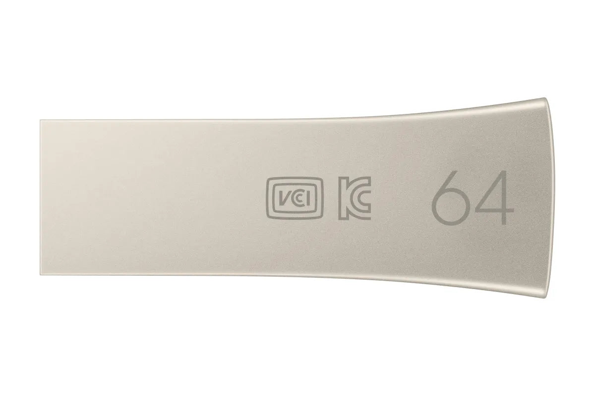 Памет USB Samsung BAR Plus USB Type-A 64GB 300 MB/s read 110 MB/s write resistant USB 3.1 Champagne Silver with key ring