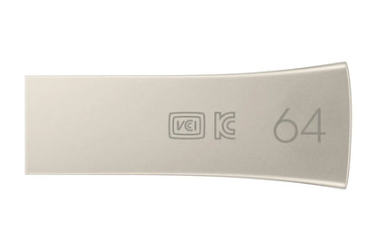 Памет USB Samsung BAR Plus USB Type-A 64GB 300 MB/s read 110 MB/s write resistant USB 3.1 Champagne Silver with key ring