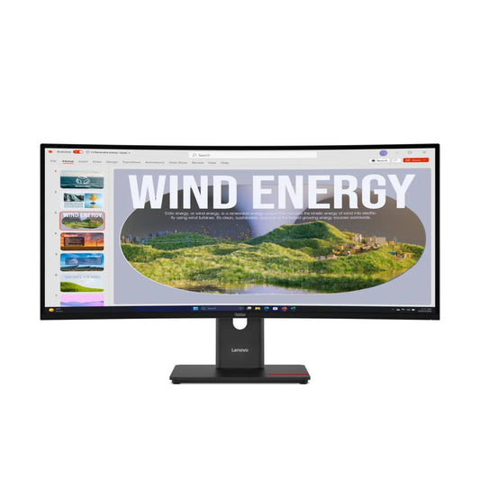 Бизнес монитор Lenovo ThinkVision T34WD-40 34inch WLED 21:9 3440x1440 300 cd/m2 4ms 3M:1 1xUSB-C 1xHDMI 1xDP 3000:1 120Hz 99sRGB black 3Y