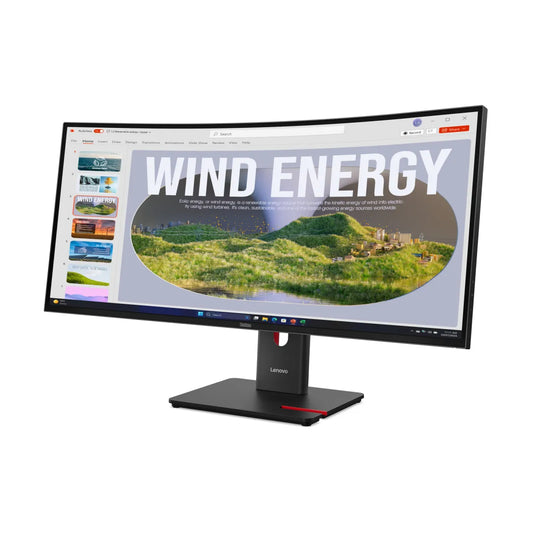 Бизнес монитор Lenovo ThinkVision T34WD-40 34inch WLED 21:9 3440x1440 300 cd/m2 4ms 3M:1 1xUSB-C 1xHDMI 1xDP 3000:1 120Hz 99sRGB black 3Y