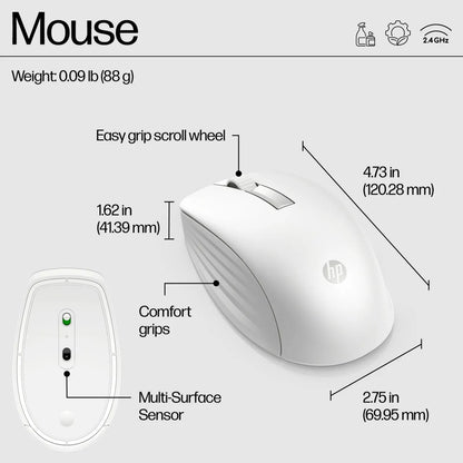 Мишка и клавиатура - безжични HP 655 White Wireless Keyboard and Mouse Combo
