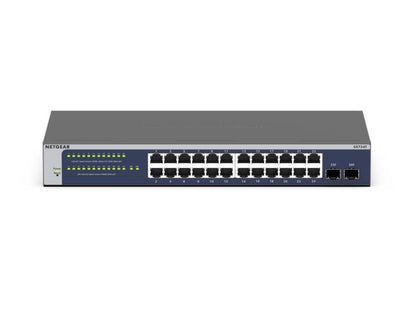 Суич - CLI управляем NETGEAR GS724T 24 Port Gigabit Smart Switch 2x combo copper/ SFP Ports Insight Remote/Cloud management
