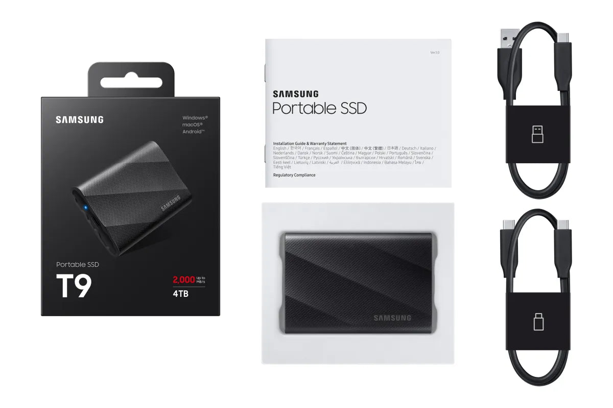 Външен SSD Samsung T9 4TB USB 3.2 Gen Portable Solid State Drive PSSD Black
