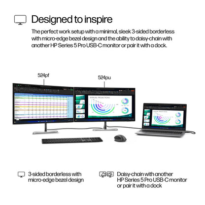 Бизнес монитор HP Series 5 Pro Pro 524pf 23.8inch FHD HDMI DP Monitor SmartBuy (EU) 3/3/0