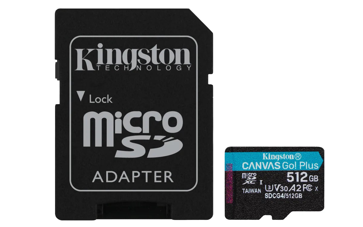 Памет SD Kingston Technology KINGSTON 512GB microSDXC Canvas Go Plus Gen4 200MB/s A2 U3 V30 Card + Adapter