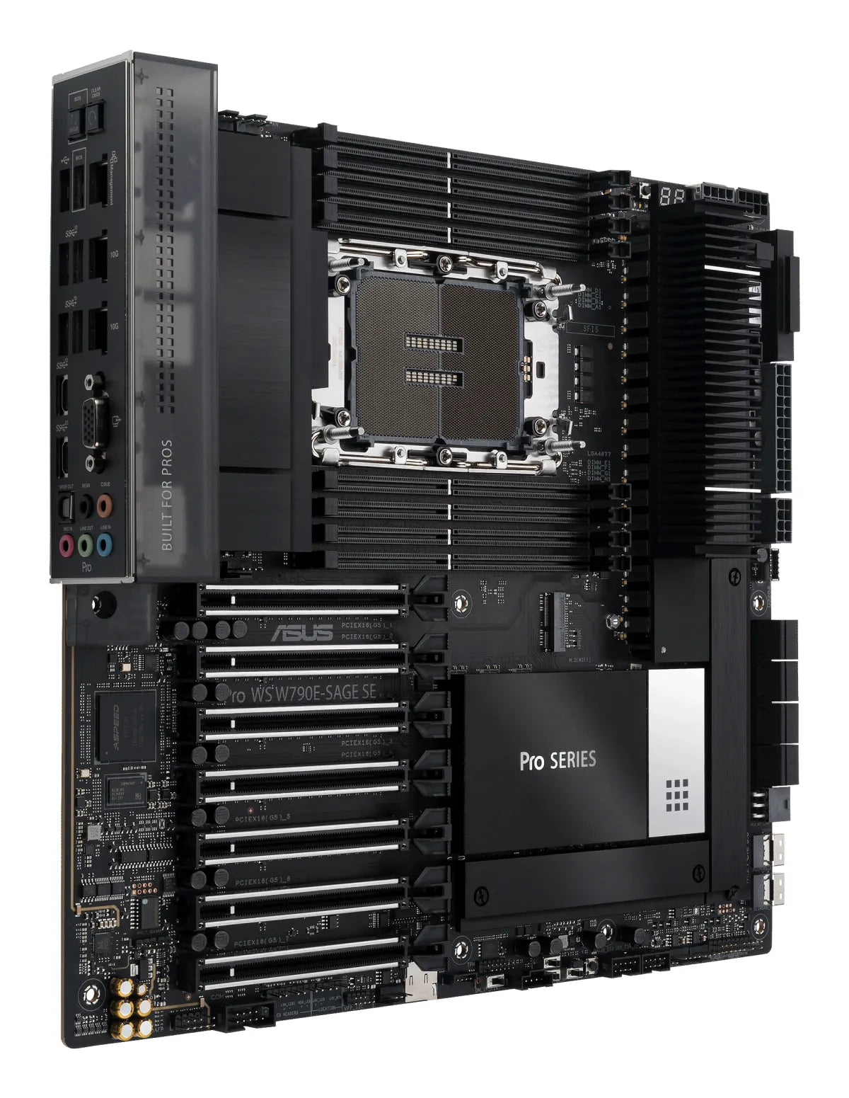 Дънна платка INTEL ASUS PRO WS W790E-SAGE SE LGA4677 ATX 8xDDR4 7xPCIe 4.0 x16 8xSATA 3xM.2