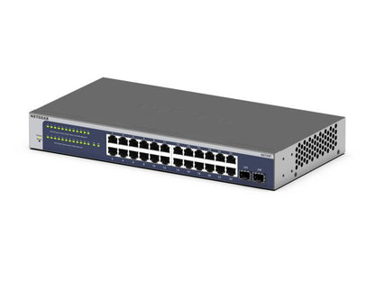 Суич - CLI управляем NETGEAR GS724T 24 Port Gigabit Smart Switch 2x combo copper/ SFP Ports Insight Remote/Cloud management