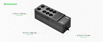 Защита на захранването от пренапрежение APC Back-UPS UPS wall mountable / surface mountable AC 230V 600Watt 1050VA output connectors 10