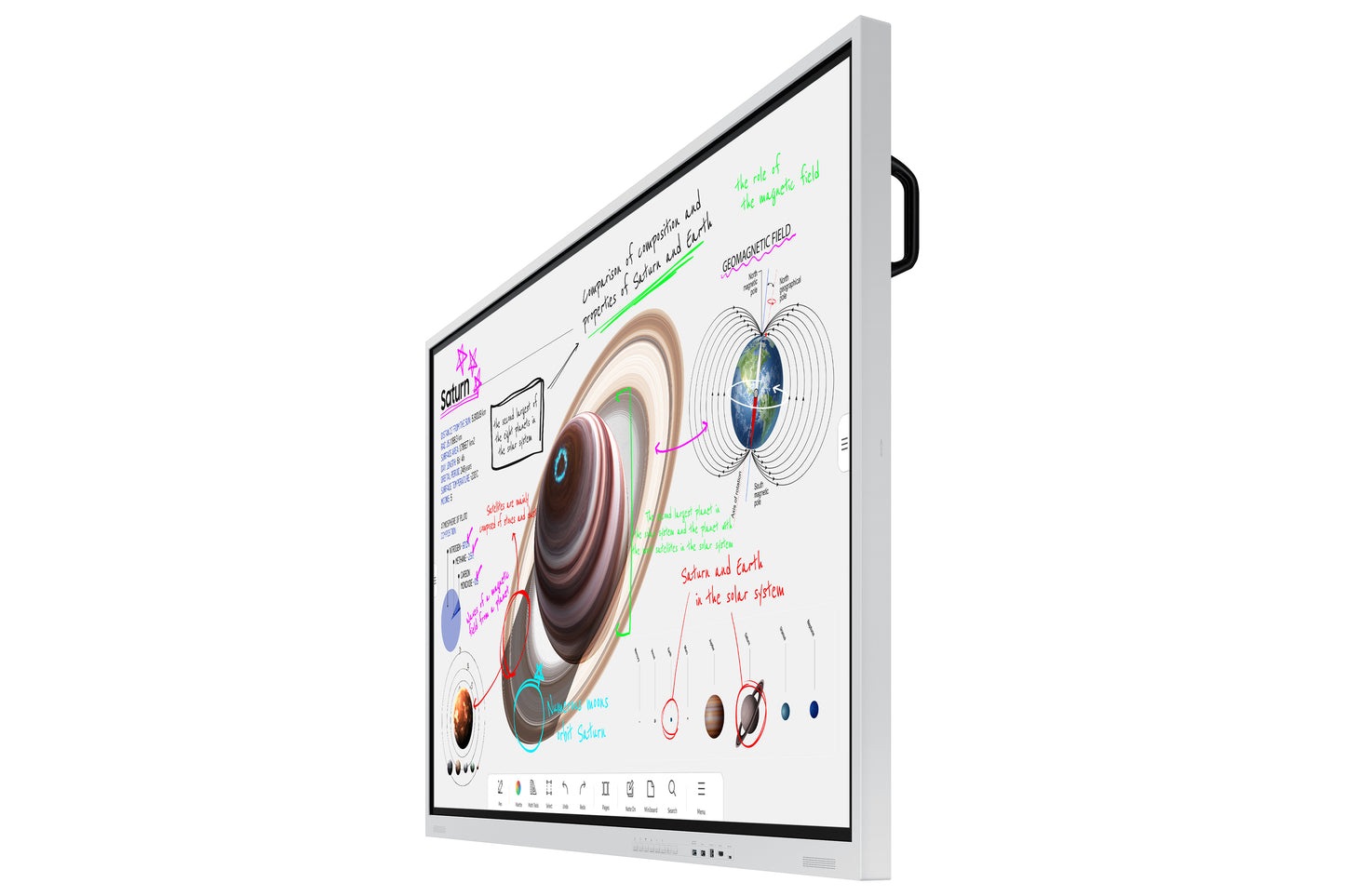 Професионалeн дисплей Samsung Flip Pro Digital Flipboard 75inch 4K IR Touch HDMI USB LAN WiFi WPA2 Ent Blueto Tizen 6.5 SoC 4x10W Landscape 400x400