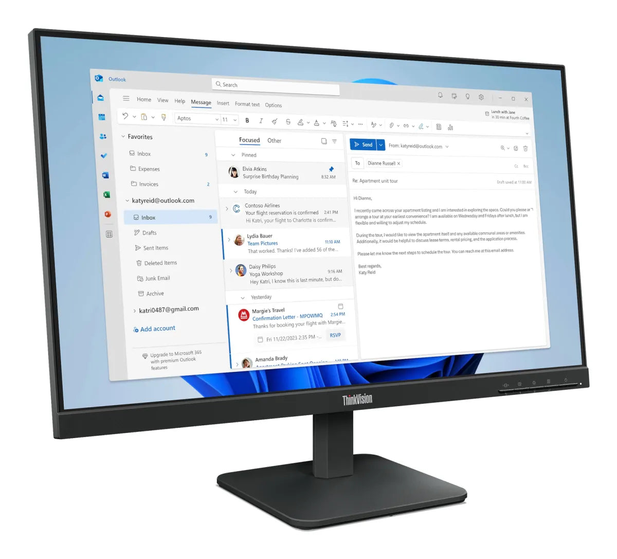Бизнес монитор Lenovo ThinkVision S24-4e 23.8inch IPS WLED QHD 250cd/m2 4ms HDMI VGA