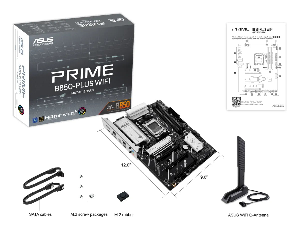 Дънна платка AMD ASUS PRIME B850-PLUS WIFI AMD B850 DDR5 ATX motherboard 1xHDMI 1xDP 3xM.2 4xSATA