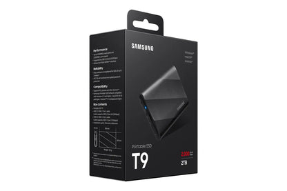 Външен SSD Samsung T9 2TB USB 3.2 Gen Portable Solid State Drive PSSD Black