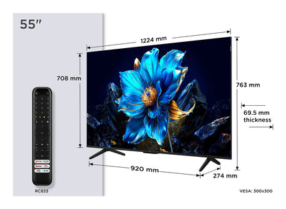 Телевизор TCL 55inch QLED Android TV HDR10+ Bionic Color Optimization Technology Dolby Vision Dolby Atmos 2x10W