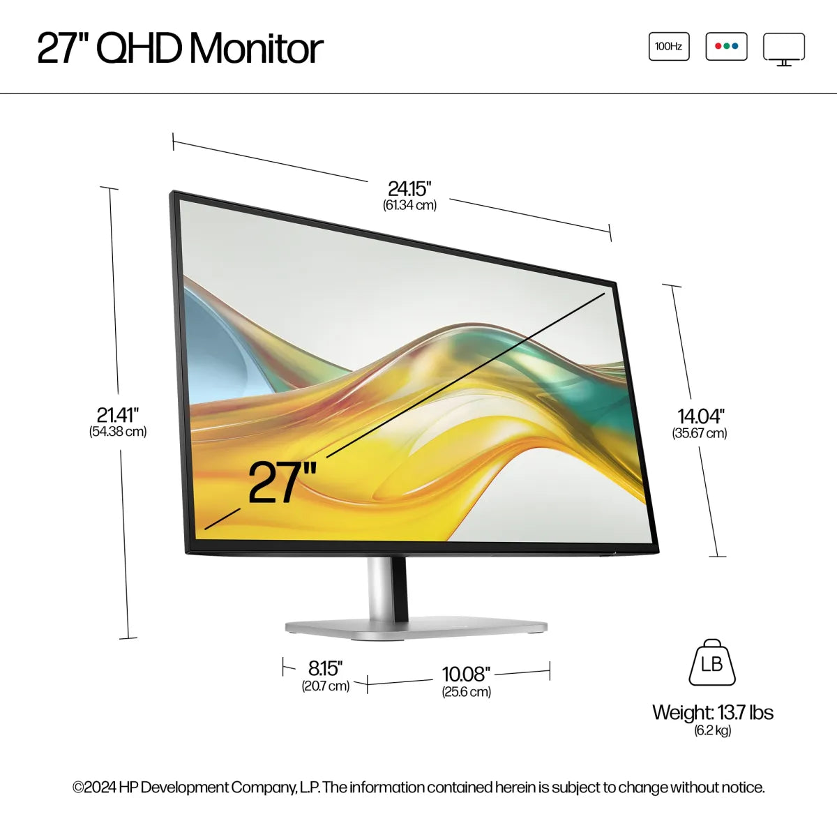 Бизнес монитор HP S5 Pro 527pq 27inch QHD HDMI DP Monitor SmartBuy (EU) 3/3/0