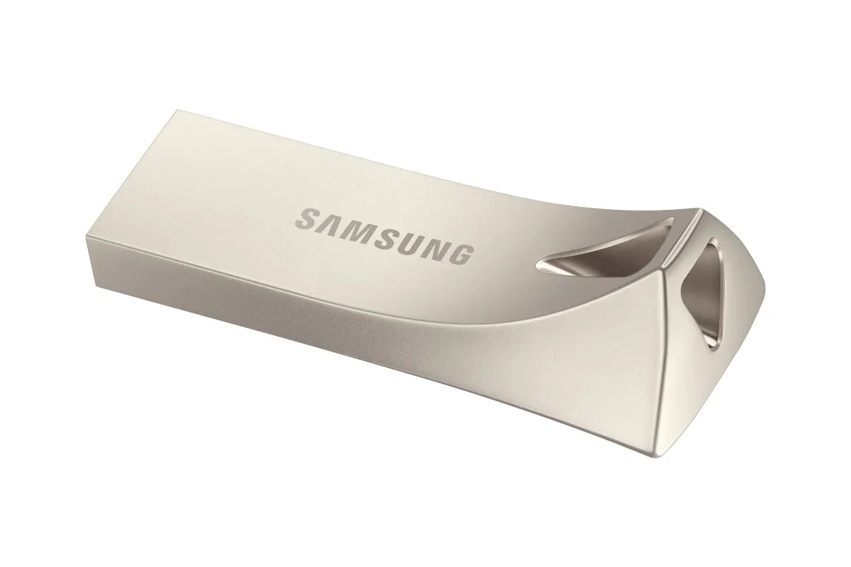 Памет USB Samsung BAR Plus USB Type-A 64GB 300 MB/s read 110 MB/s write resistant USB 3.1 Champagne Silver with key ring