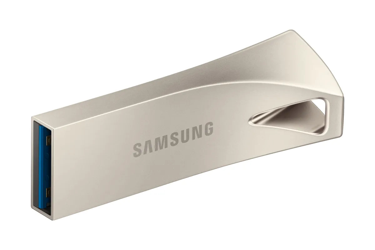 Памет USB Samsung BAR Plus USB Type-A 64GB 300 MB/s read 110 MB/s write resistant USB 3.1 Champagne Silver with key ring
