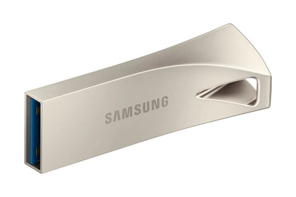Памет USB Samsung BAR Plus USB Type-A 64GB 300 MB/s read 110 MB/s write resistant USB 3.1 Champagne Silver with key ring