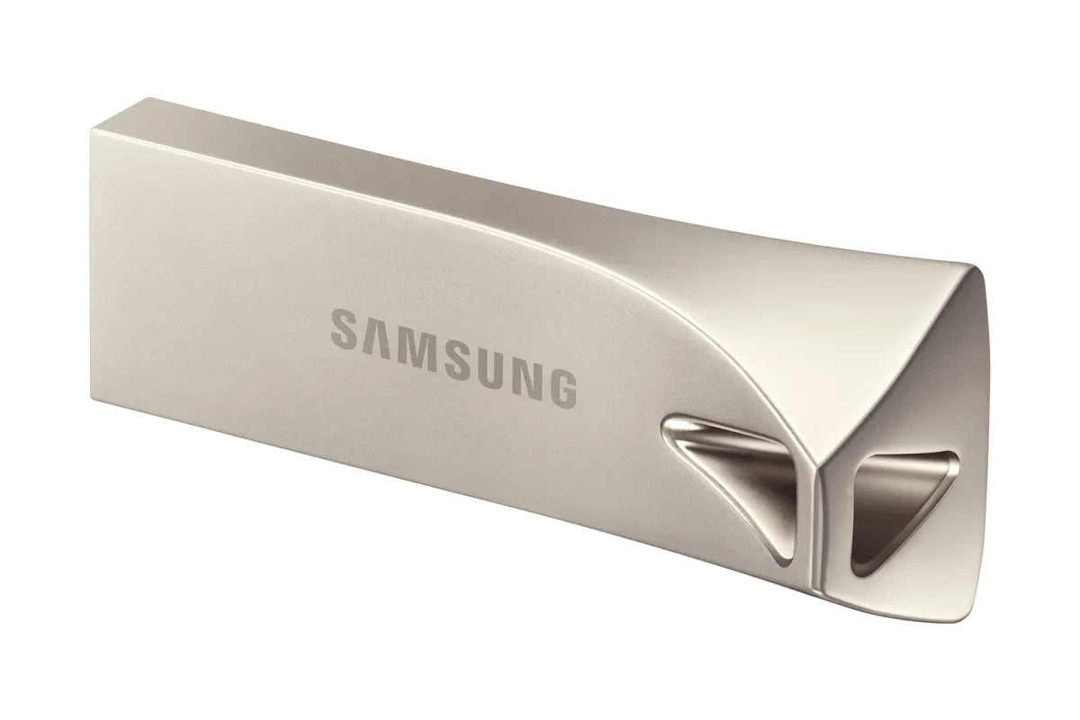 Памет USB Samsung BAR Plus USB Type-A 64GB 300 MB/s read 110 MB/s write resistant USB 3.1 Champagne Silver with key ring