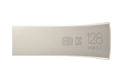 Памет USB Samsung BAR Plus USB Type-A 128GB 400 MB/s read 110 MB/s write resistant USB 3.1 Champagne Silver with key ring