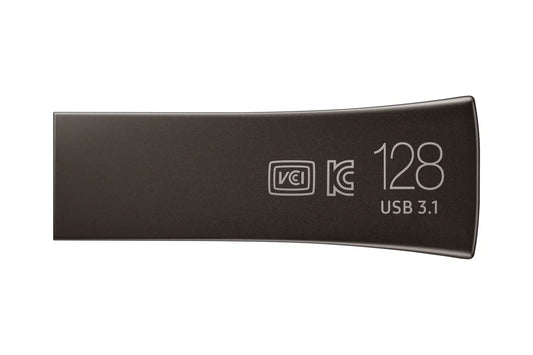 Памет USB Samsung BAR Plus USB flash drive Type-A 128GB 400 MB/s read 110 MB/s write resistant USB 3.1 Titan Gray with key ring