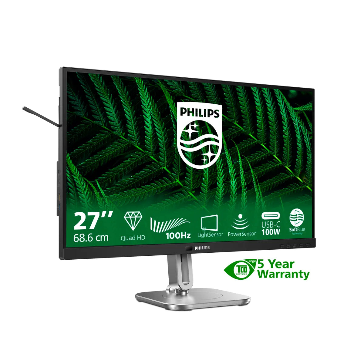 Бизнес монитор Philips 27B2G5601/00 Monitor 27inch 2560x1440 100Hz 2xHDMI DP USB dark gray