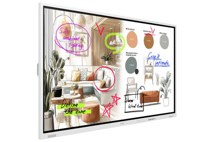 Професионален дисплей със сензорен екран Samsung FLIP 5 PRO WM75FX 75inch Tactile Infrared 20p UHD 3840x2160 16:9 350 without glass 16/7 from the mate