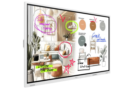 Професионален дисплей със сензорен екран Samsung FLIP 5 PRO WM75FX 75inch Tactile Infrared 20p UHD 3840x2160 16:9 350 without glass 16/7 from the mate