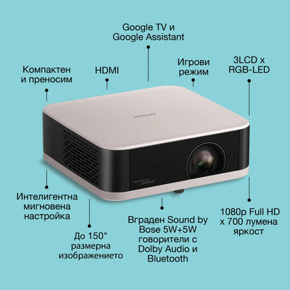Бизнес проектор Epson Lifestudio POP Projector 700lm EF-61R Rose Quartz