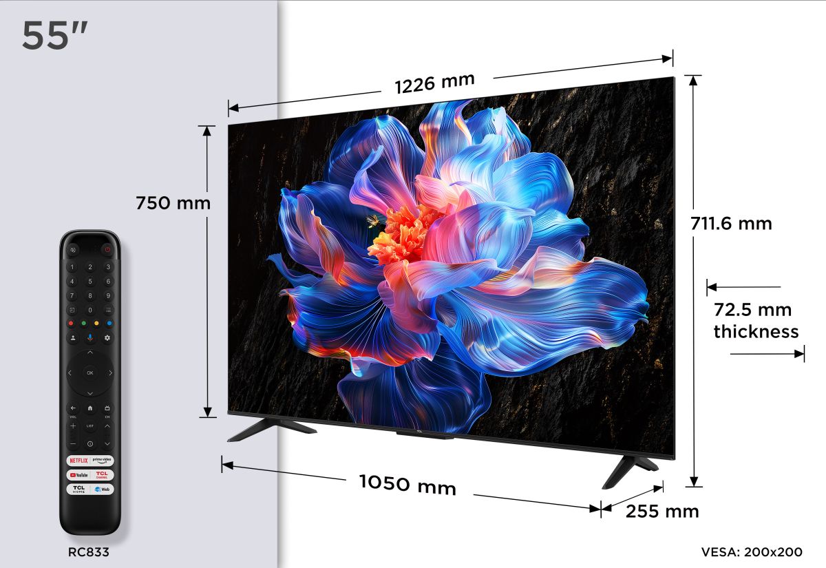 Телевизор TCL 55inch UHD 4K Android TV DVB Audio 2x10W HDR10 55P69K