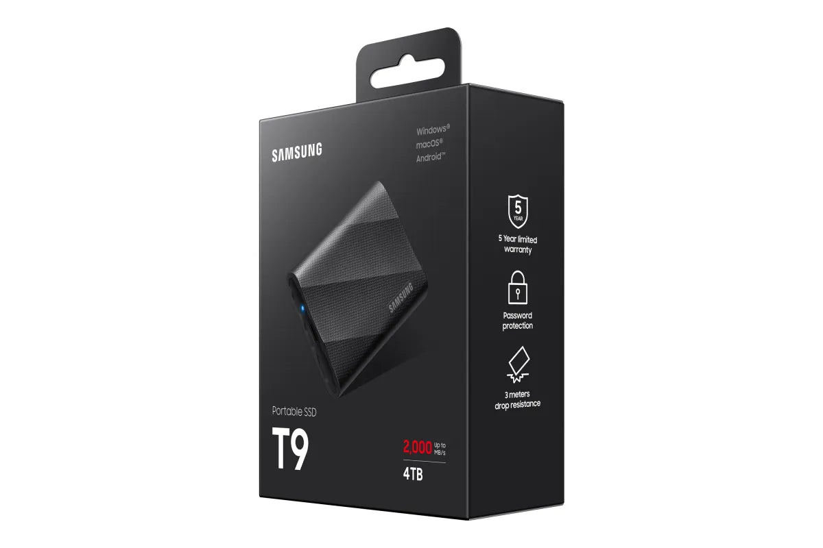 Външен SSD Samsung T9 4TB USB 3.2 Gen Portable Solid State Drive PSSD Black