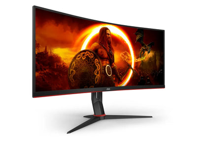Гейминг монитор AOC CU34G2XP/BK 34inch 3440x1440 VA 180hz High adjustable Stand HDR400 Freesync Premium USB HUB 4x3.0 2xDP 2xHDMI