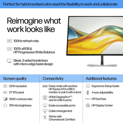 Бизнес монитор HP S5 Pro 527pq 27inch QHD HDMI DP Monitor SmartBuy (EU) 3/3/0