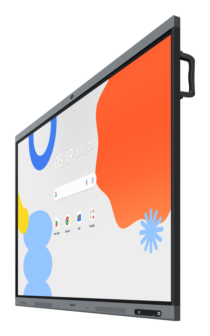Професионални дисплеи със сензорен екран Samsung WAFX-P Eboard WA75FX-P 75inch Android 15 EDLA Octacore 16GB RAM 128GB storage UHD IR Touch 3xHDMI USB-C PD 65W 48Mpixel auto
