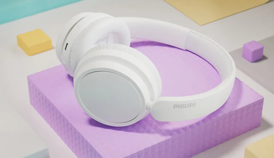 PHILIPS Wireless On Ear Headphone with mic 40mm drivers/closed-back white