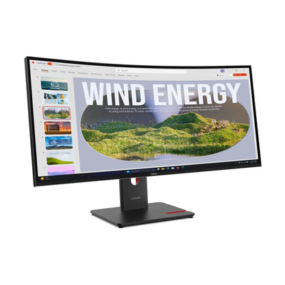 Бизнес монитор Lenovo ThinkVision T34WD-40 34inch WLED 21:9 3440x1440 300 cd/m2 4ms 3M:1 1xUSB-C 1xHDMI 1xDP 3000:1 120Hz 99sRGB black 3Y
