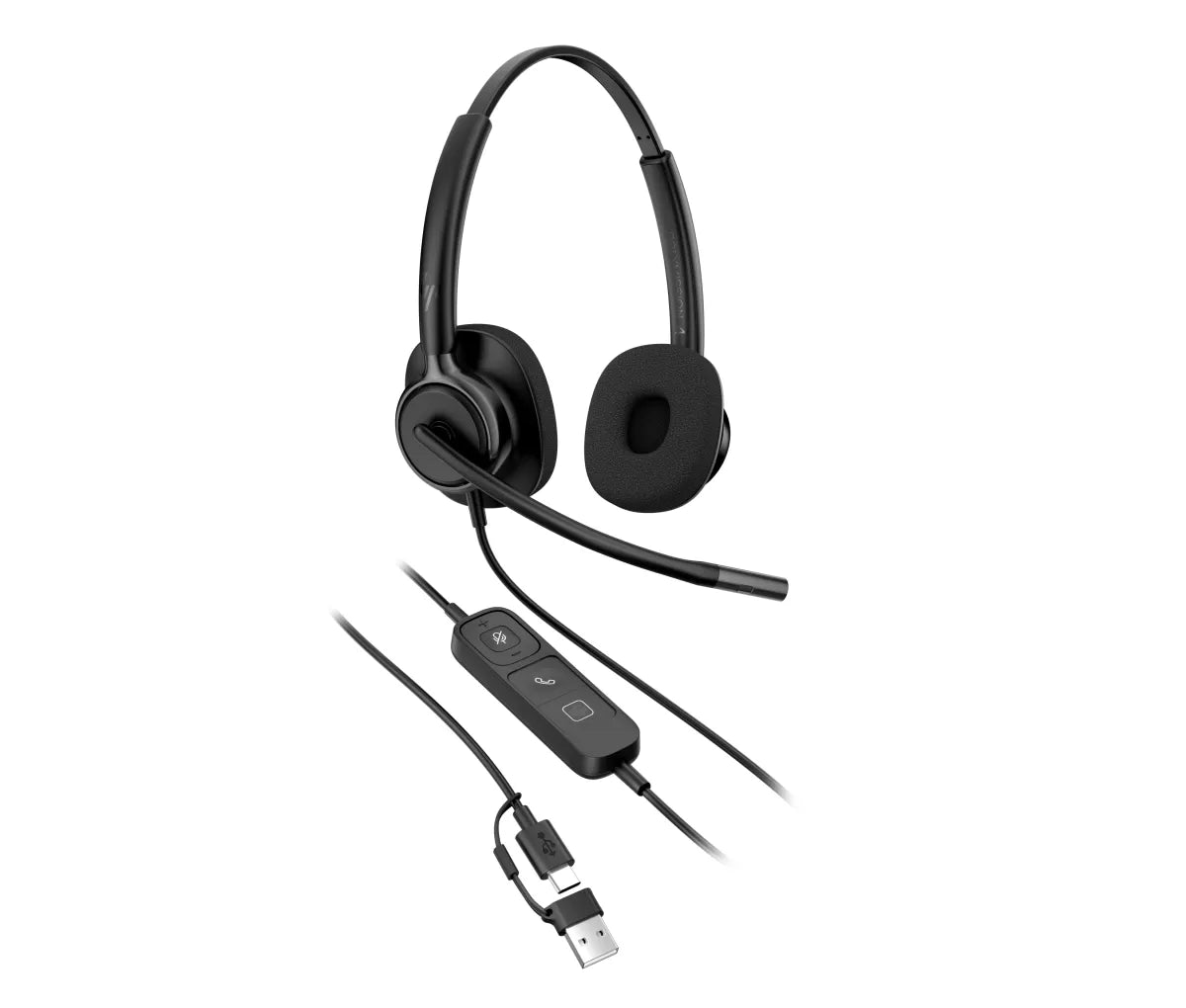 Бизнес слушалки HP Poly Mission 425 Stereo USB Wired Headset Classic WW