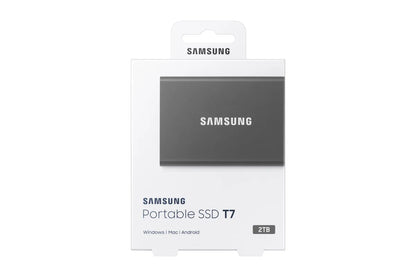 Външен SSD Samsung Portable SSD T7 2TB external USB 3.2 Gen 2 titan grey