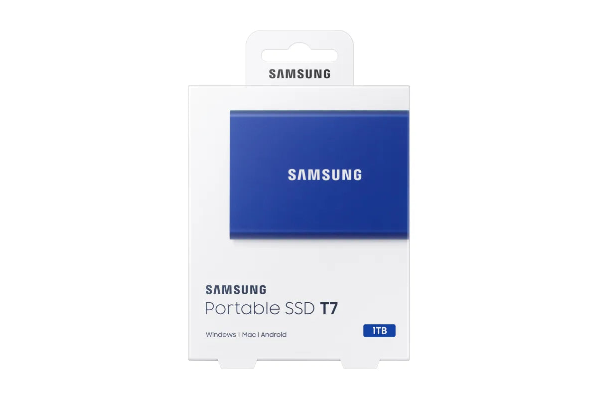 Външен SSD Samsung Portable SSD T7 1TB external USB 3.2 Gen 2 Indigo Blue