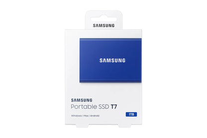 Външен SSD Samsung Portable SSD T7 1TB external USB 3.2 Gen 2 Indigo Blue